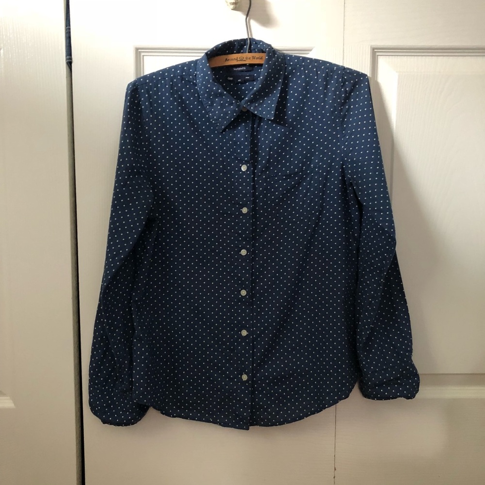 Gap Polka-dot Button Down Blouse XS